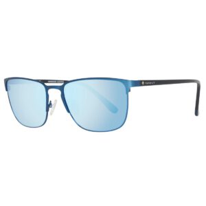 Gant heren zonnebril met blauwe lenzen, metalen potten en gespiegeld GA7065 91X 57