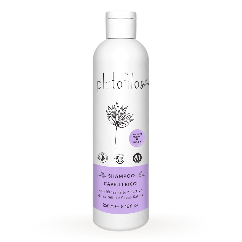 Phitofilos Shampoo voor krullend haar - extracten van Spirulina en Gond Katira - brengt leven in het haar 250ml