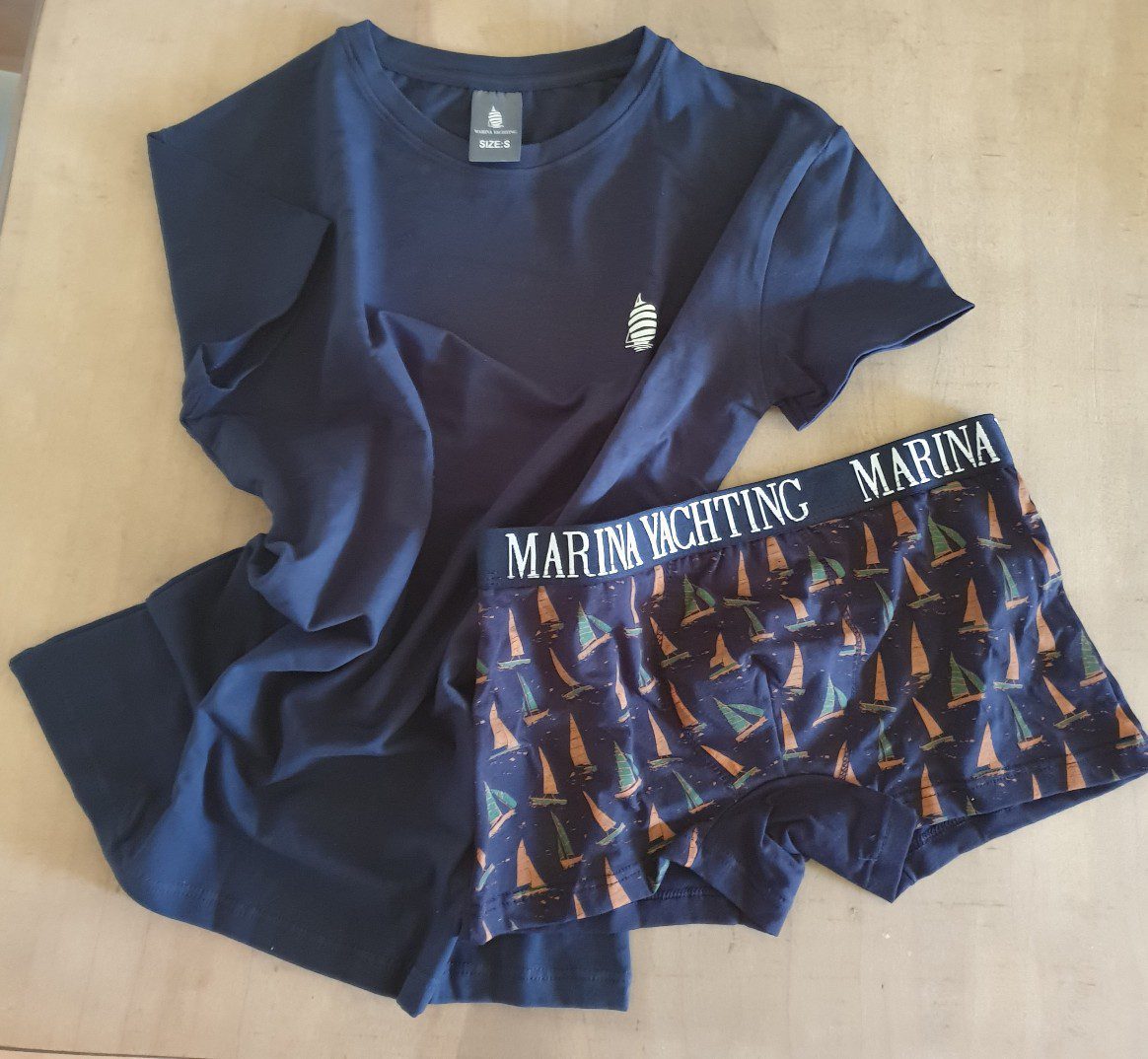 teller Sluit een verzekering af Uitverkoop Marina Yachting mannen ondergoed set, kleur BLAUW boxer en t-shirt Maat M |  Felices.nl