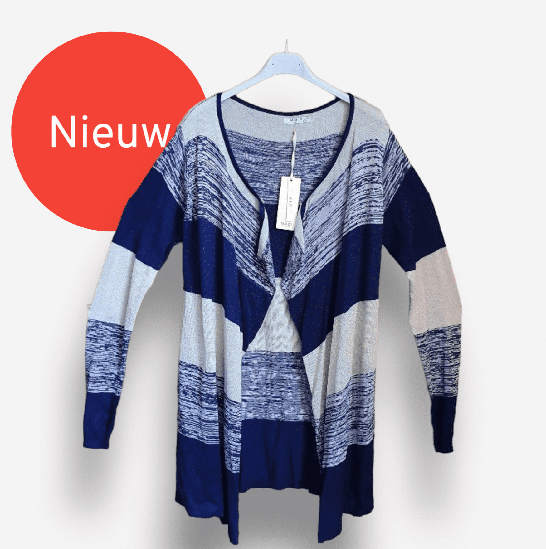 Omleiden Blauwdruk Ontevreden Dunne elegante vest in BLAUW melange met lange mouwen en gouden gloed maat  38/40 | Felices.nl