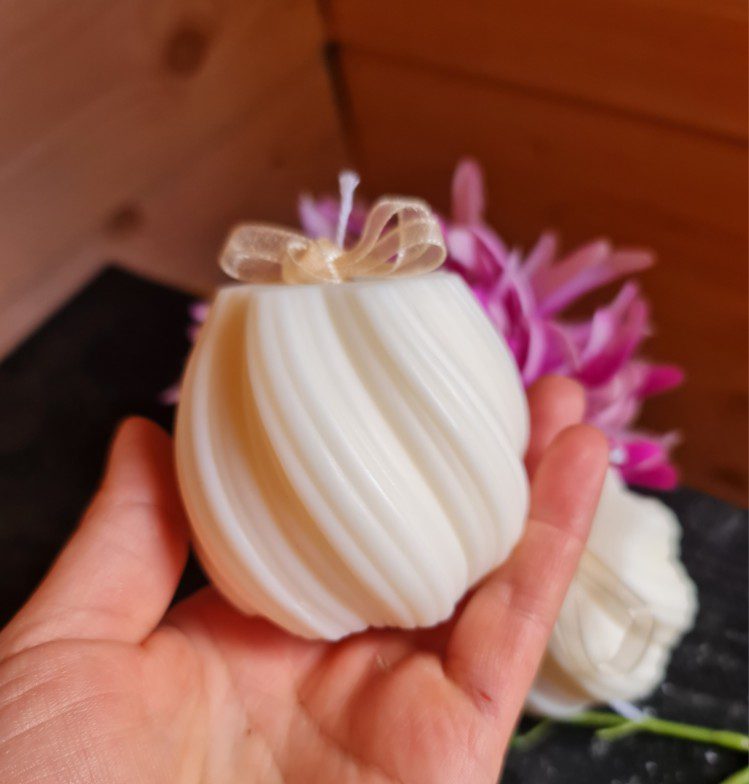 2 stuks Handgemaakte geurende soja kaarsen - bollige vorm - elegante geur - ecologische wax 2x170gr - Afbeelding 4