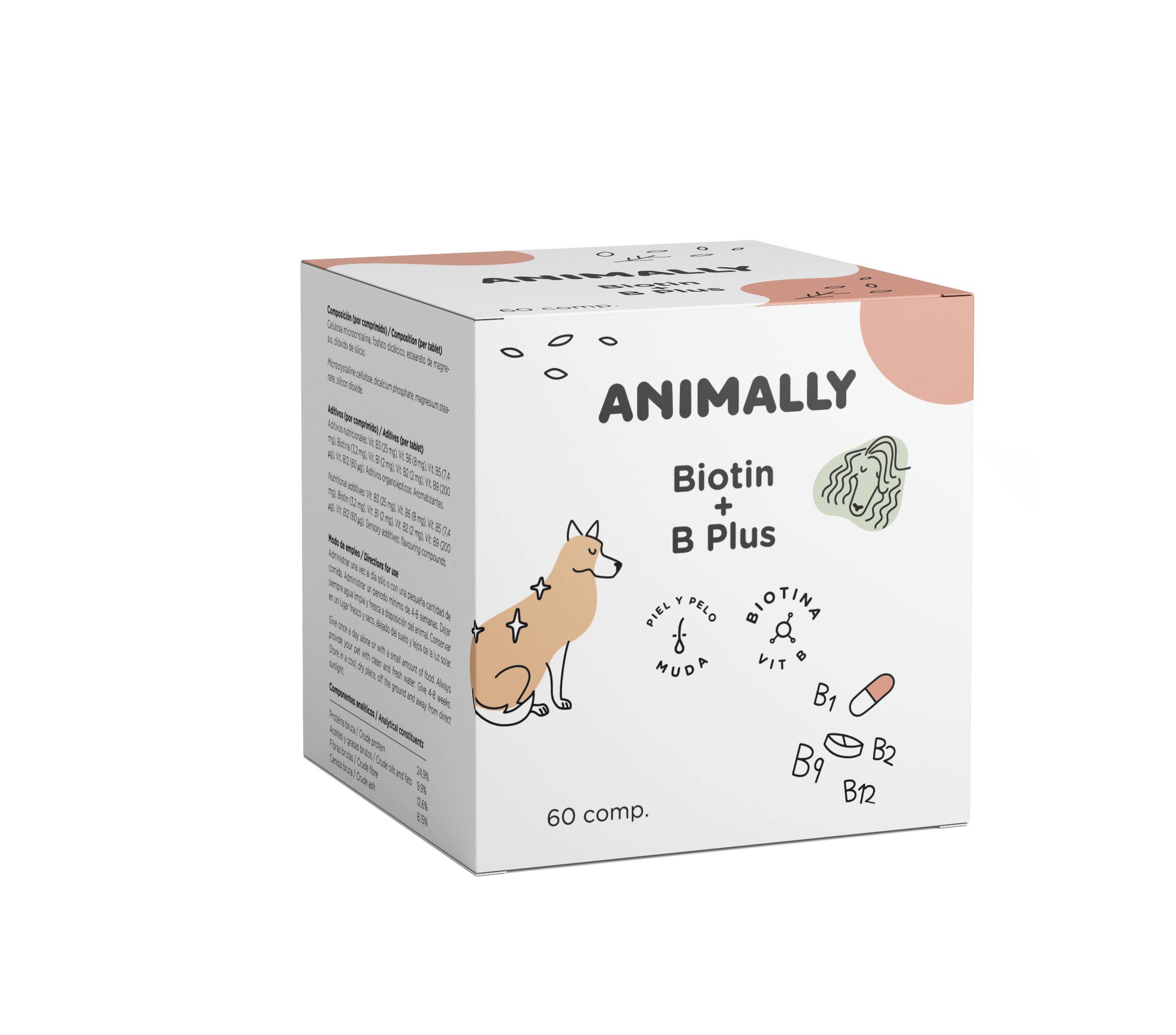 Animally Bilogische Dieren supplement Biotine + B Plus - Behoud van een gezonde huid en haar 60 tab - Afbeelding 3