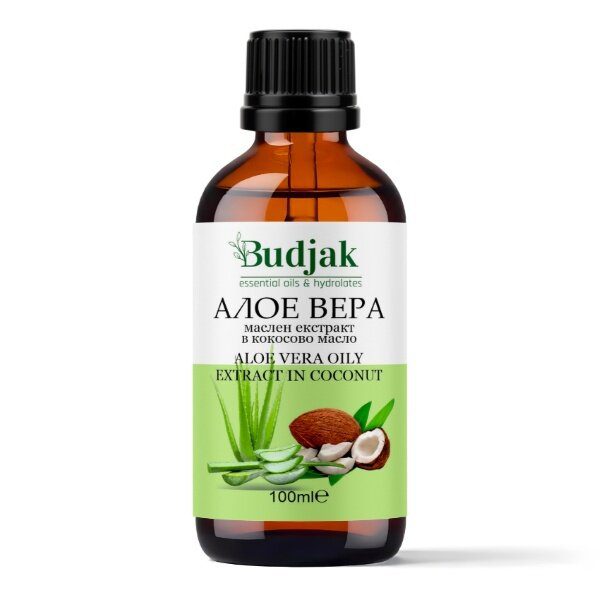 Biologische Aloë vera-olie-extract in kokosolie - geïrriteerde huid - gevoelige hoofdhuid - 100 ml.