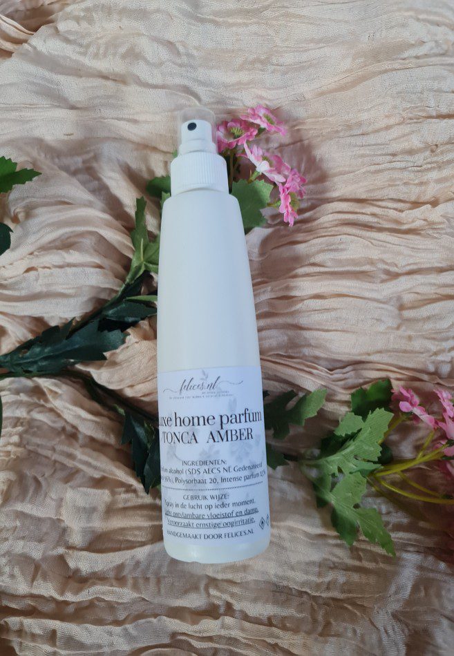 Luxe handgemaakte Interieur parfum spray - kamer spray - sfeer - TONCA AMBER - sensuele en krachtige geur 200ml