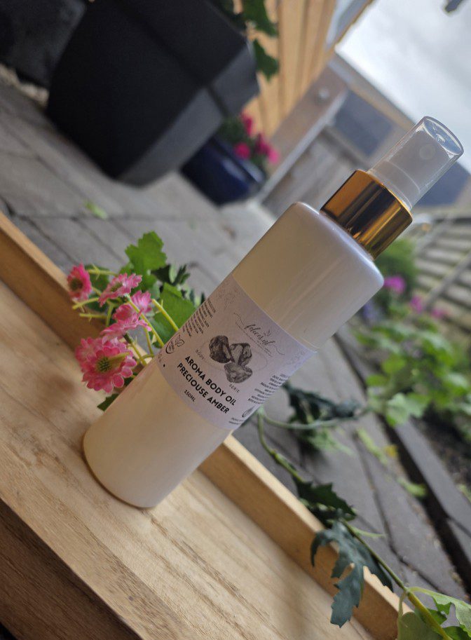 Aromatische droge body olie met Kostbare Amber - oosterse geur - zeewier olie en algen 150ml