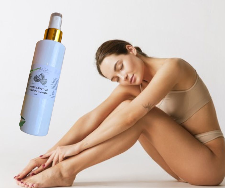 Aromatische droge body olie met Kostbare Amber - oosterse geur - zeewier olie en algen 150ml