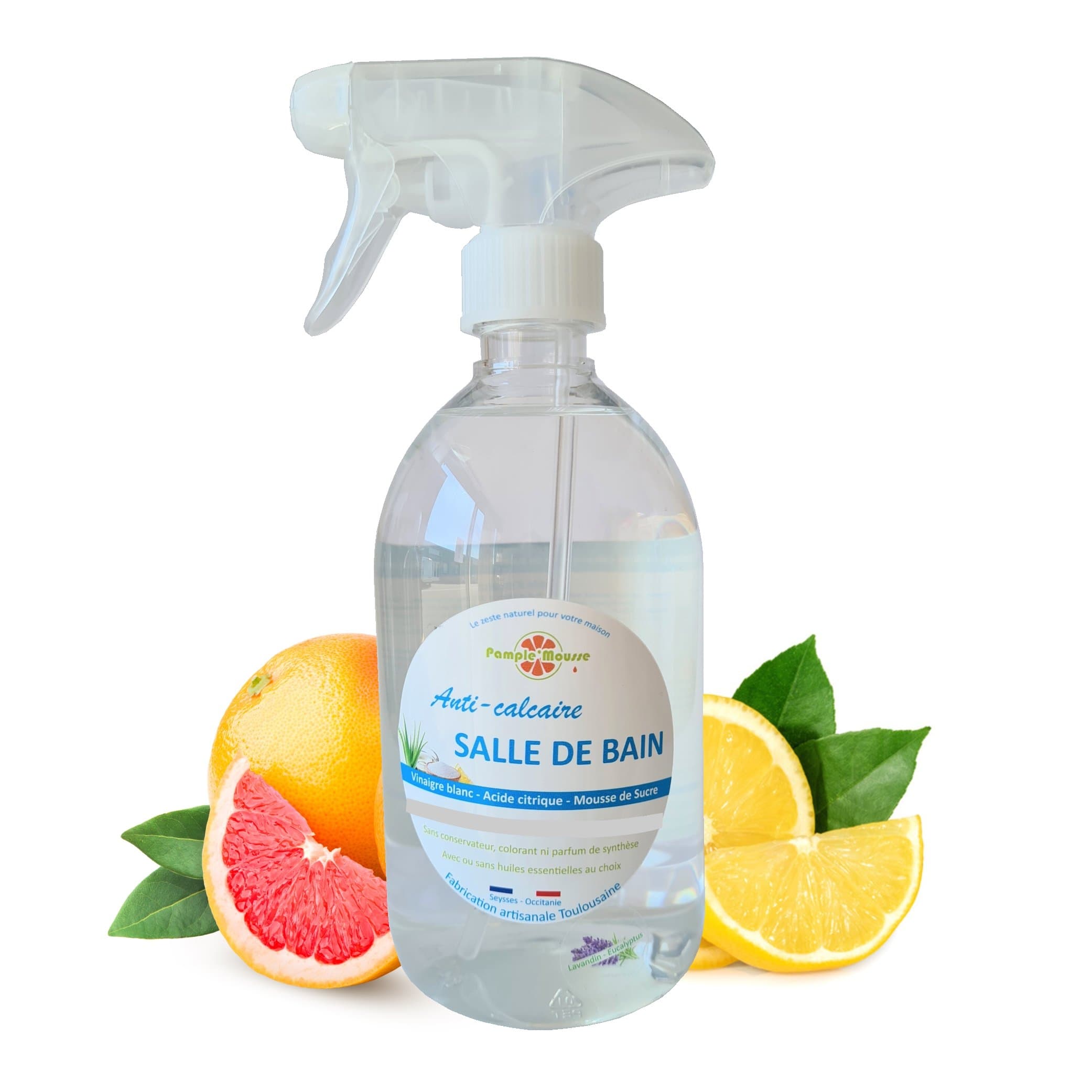 100% Plantaardige Marseille Badkamer spray reiniger SINAS - ontkalkt  - ontsmet - Marseille zeep 500ml