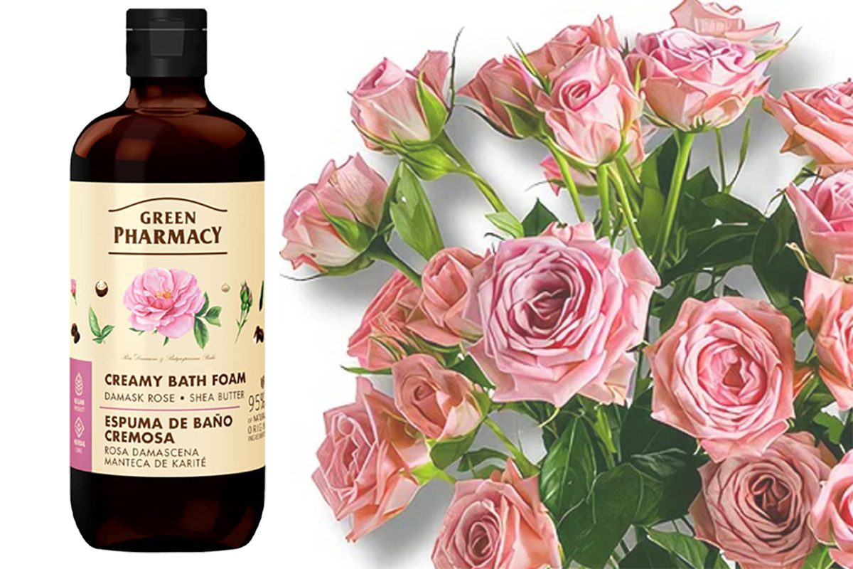 Badschuim rozen extract en karite boter - verzacht en maakt schoon - natuurlijk product 500ml