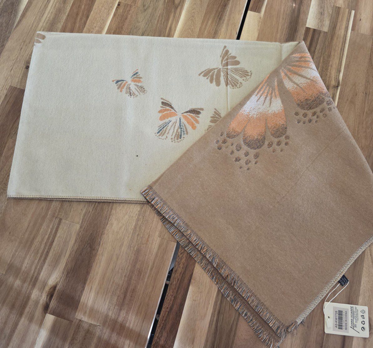Heerlijk warme sjaal BEIGE herfst - winter - wol en viscose - warme scarf 1st