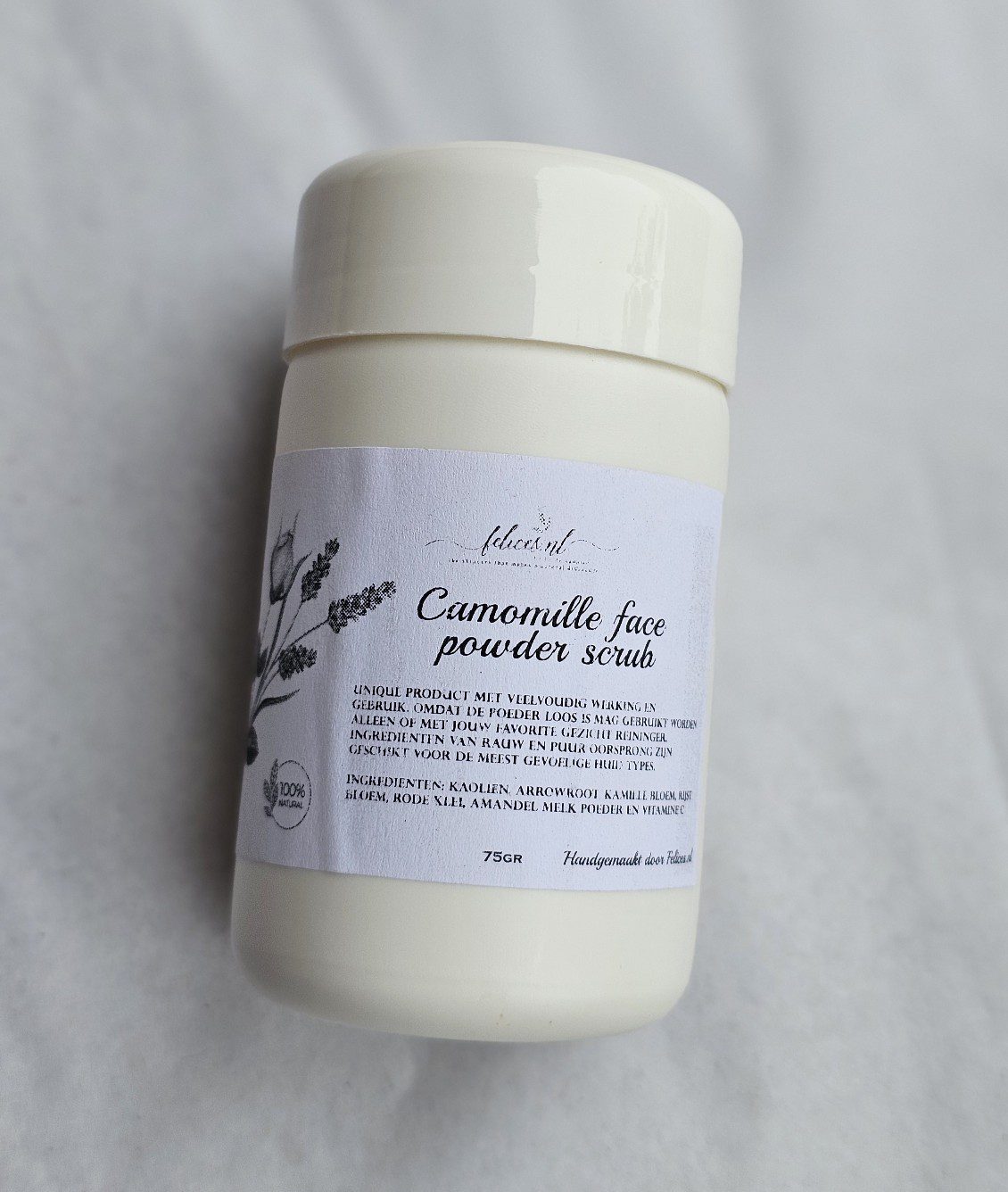 Puur Kamille gezicht scrub poeder - gevoelige huid - geen irritaties 75gr