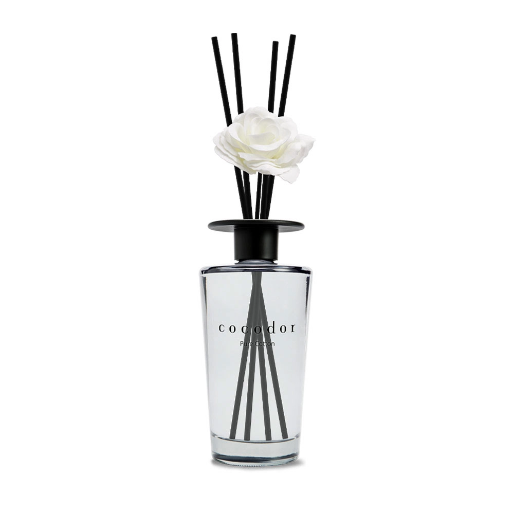 Heerlijk geur diffuser met rietstokken – PURE COTTON huisparfum - zachte sfeervolle geur 500ml