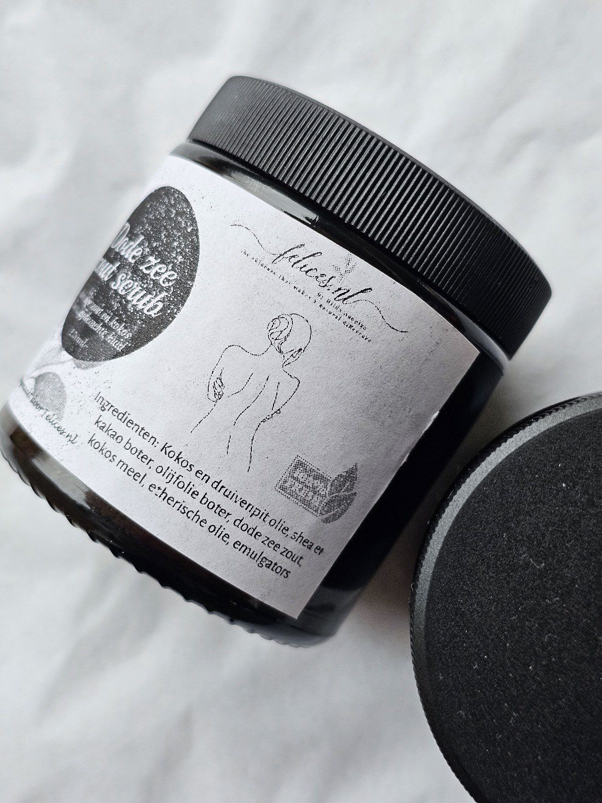 Handgemaakt ruwe dode zee lichaam scrub - verfrissend - gevoelige huid - kalmeert 200gr