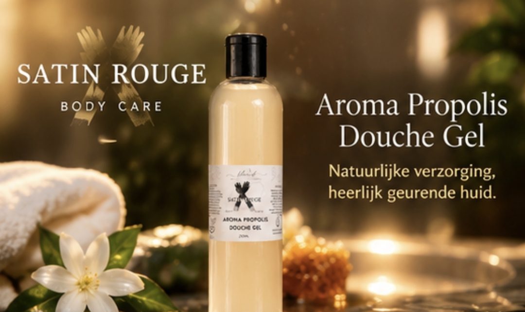 Biologische aromatische douche gel SATIN ROUGE - sensuele douche ervaring - milde was - zachte huid 250ml