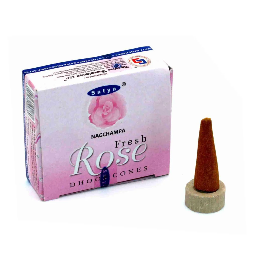 2st x Natuurlijke wierook cones - kegels Pyramid - Roos - Rozen verse blaadjes 2x12st