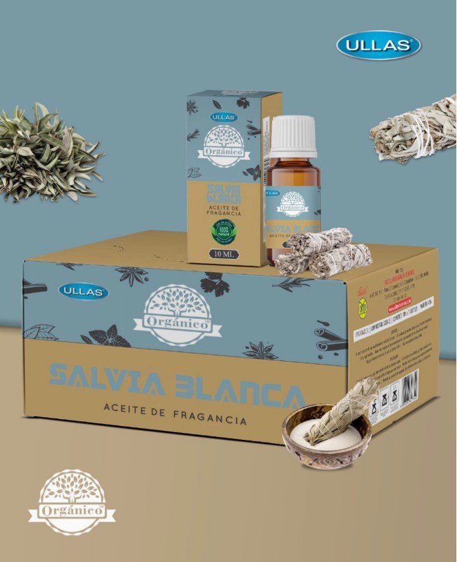 2 stuks Natuurlijke en spirituele geurolie voor huis gebruik - WITTE SALIE - Vermindert stress en angst - zuivert 2x10ml