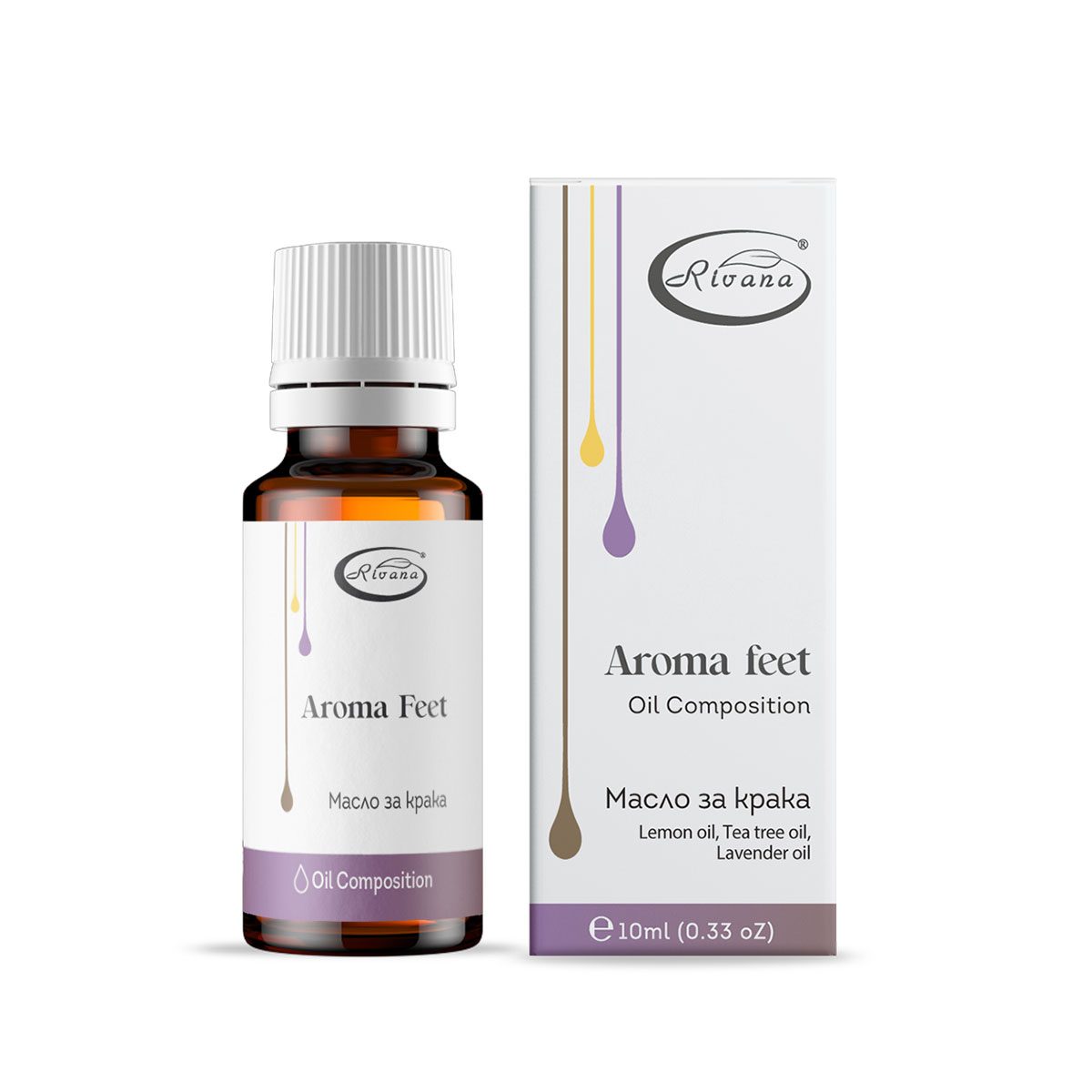 Biologische Aromatische voet etherische olie compositie - synergie - tea tree - citroen en lavendel 10ml