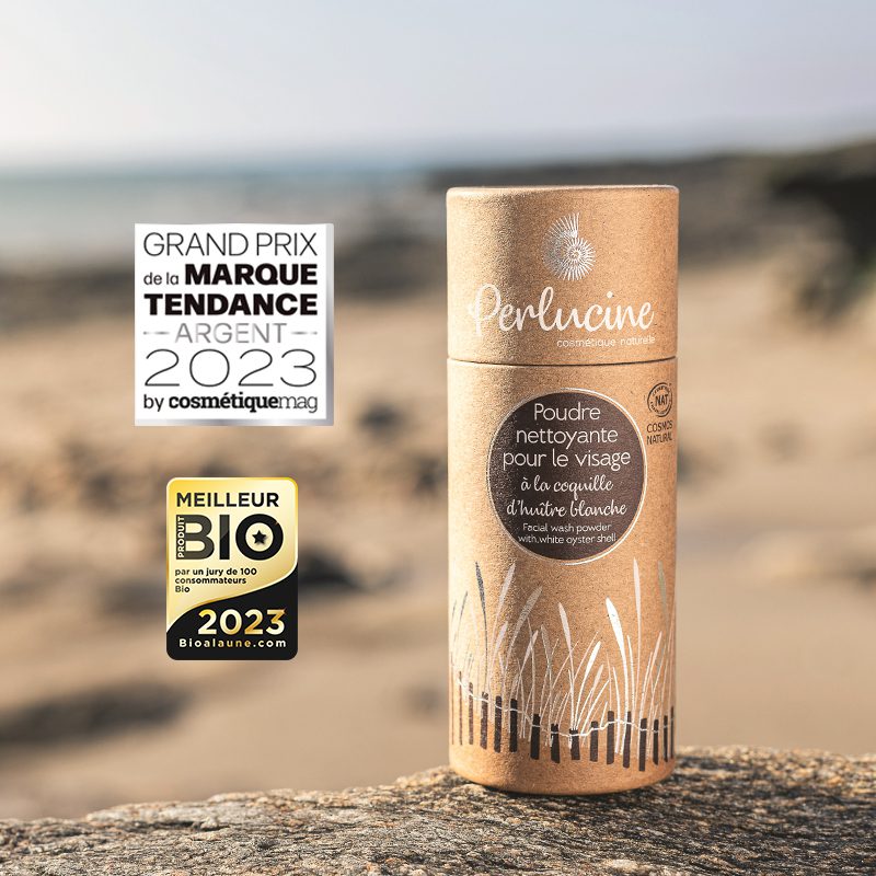 Luxurieuze biologische Gezicht waspoeder met witte oesterschelp - gevoelige huid - effectieve reiniger - met kokosnoot en aminozuren 40gr