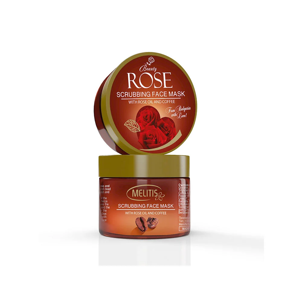 Zijdezachte Gezicht scrub met Bulgaarse roos en koffie - diepe reiniging en exfoliatie 100 ml