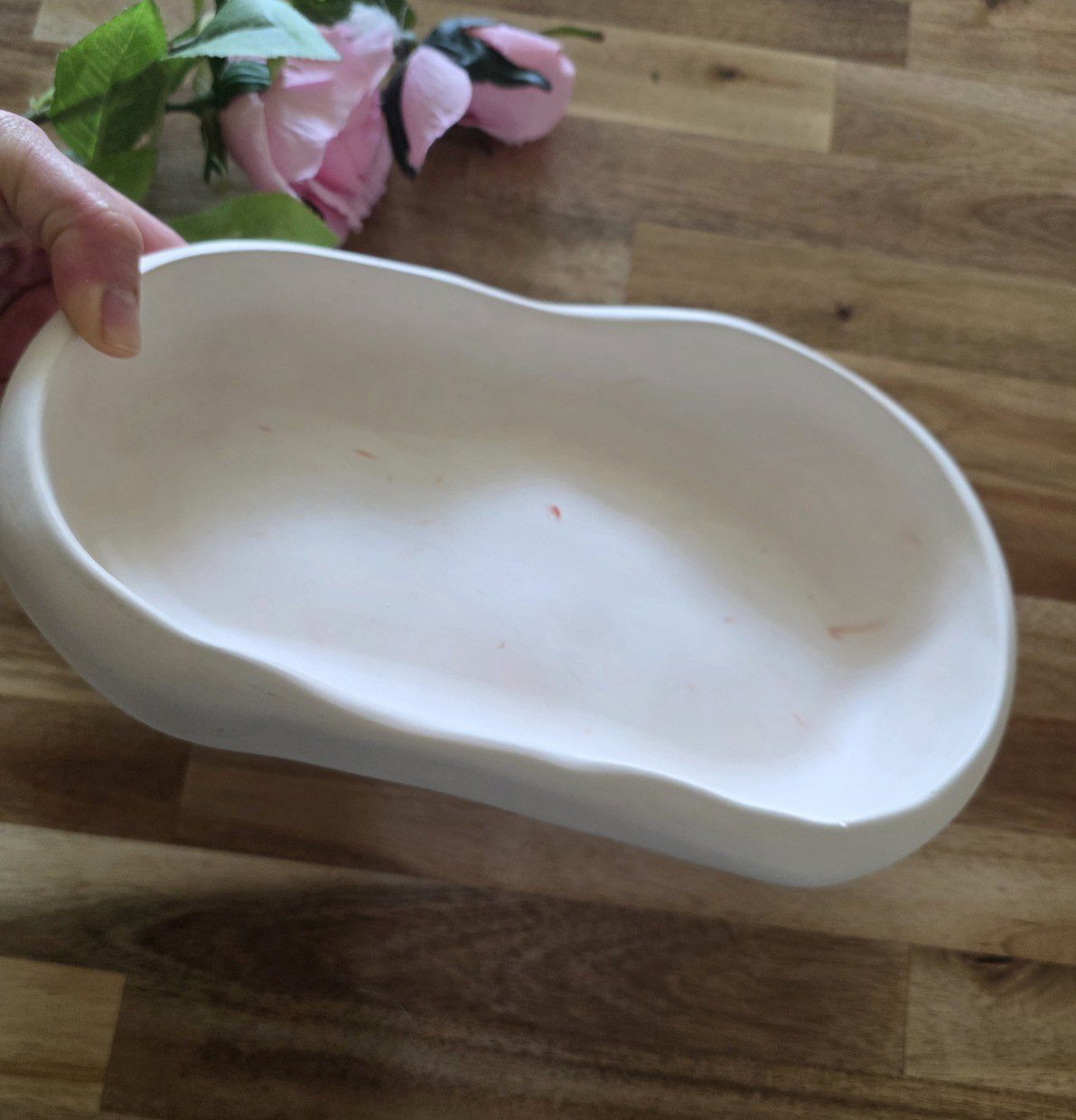 Handgemaakte asymmetrisch massieve opberg bak van gips - GROOT - - sleutel - sieraden - kaarsen houder 1st - Afbeelding 4
