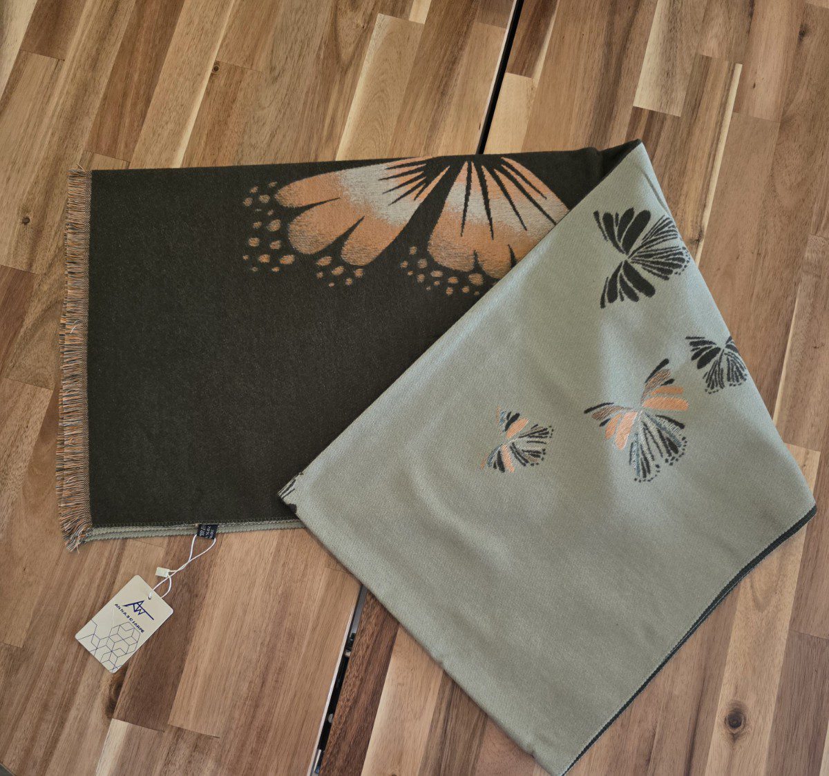 Heerlijk warme sjaal GROEN herfst - winter - wol en viscose - warme scarf 1st
