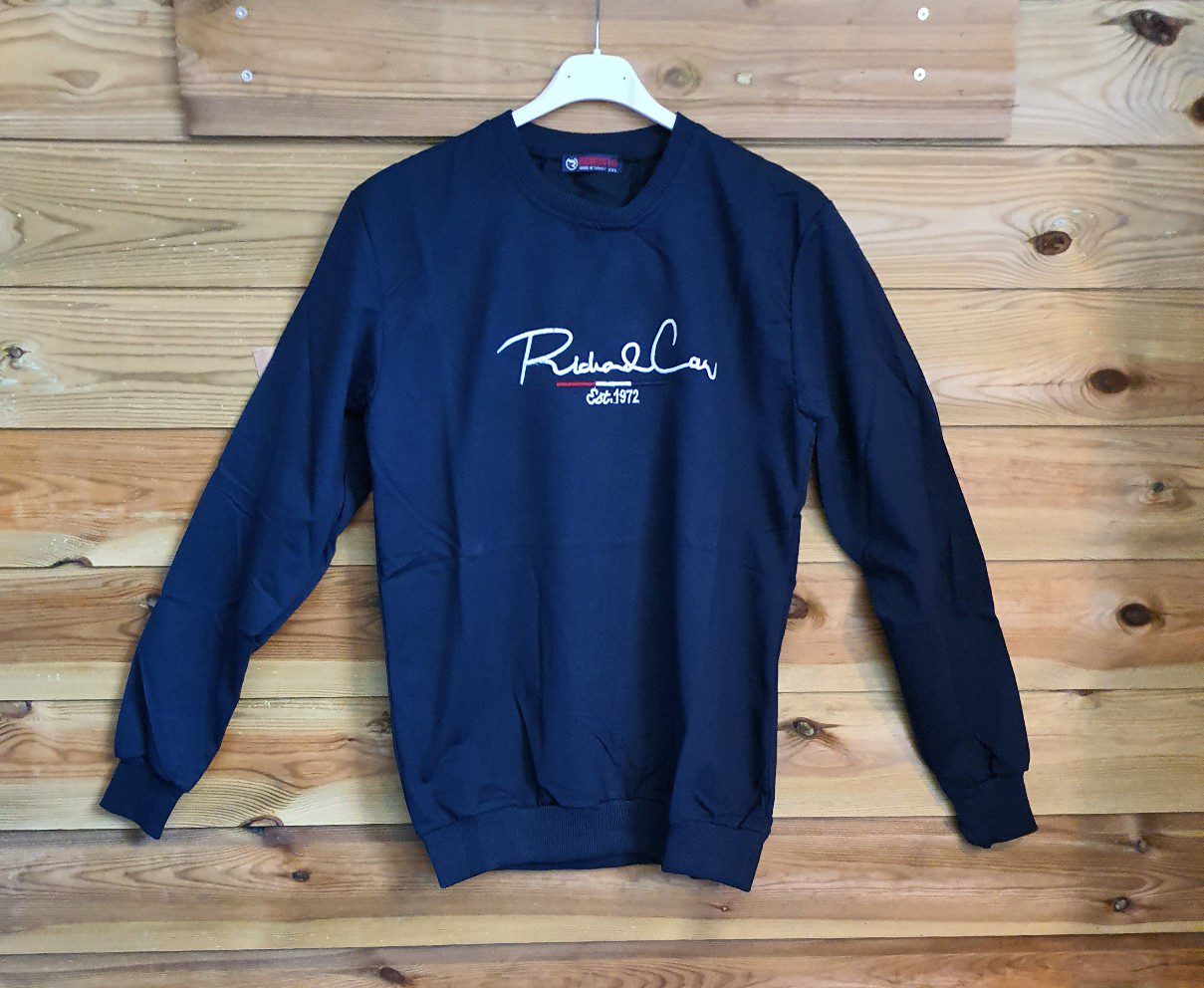 Katoenen heren - mannen top - sport top met lange mouwen in BLAUW kleur - maat M/L - Afbeelding 2