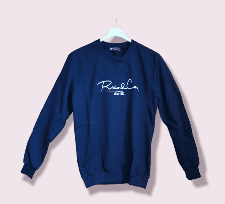 Katoenen heren - mannen top - sport top met lange mouwen in BLAUW kleur - maat S/M