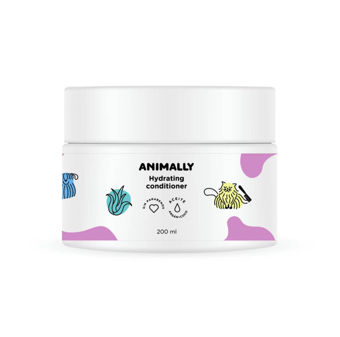Animally Biologische Dieren Hydraterende conditioner en masker - voor honden en katten 200ml - Afbeelding 3