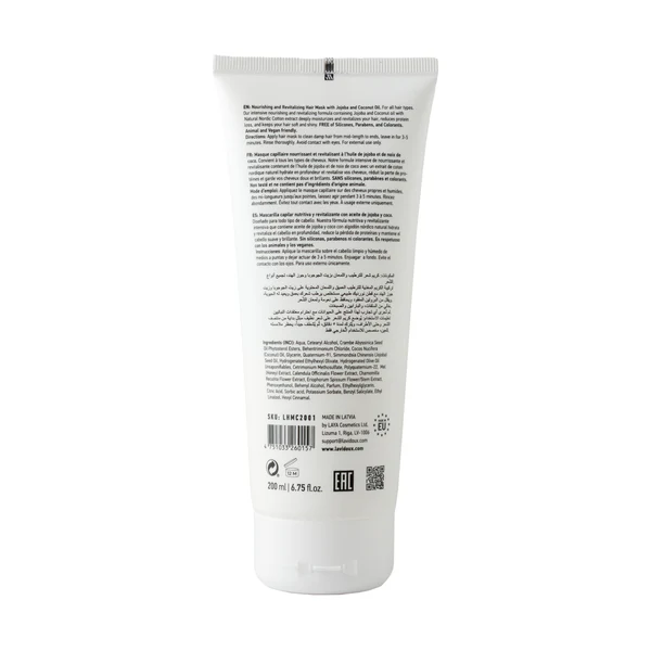 Luxe Natuurlijk haarmasker met Nordic Cotton-extract, jojoba- en kokosolie - droog haar - gevoelige huid 250ml - Afbeelding 3
