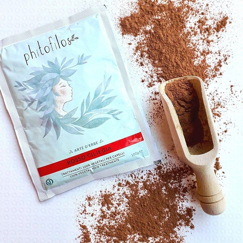 Phitofilos biologische en gecertificeerde henna in KERSENROOD (Rosso Ciliegia) 100g - Afbeelding 3