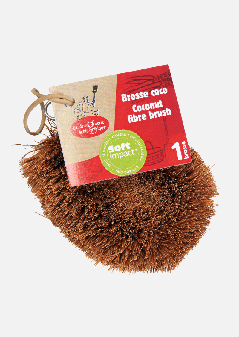 Ecologische Kokosnoot borstel voor boorden - fruit - groenten -milieu product - gemaakt in Frankrijk