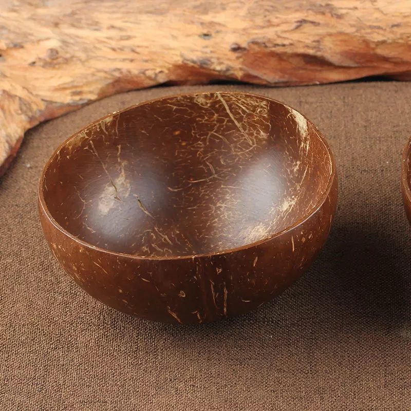 Set van 2 producten - Kokos kom en bamboe lepel voor henna mixen - decoratie in huis - ecologisch - Afbeelding 3
