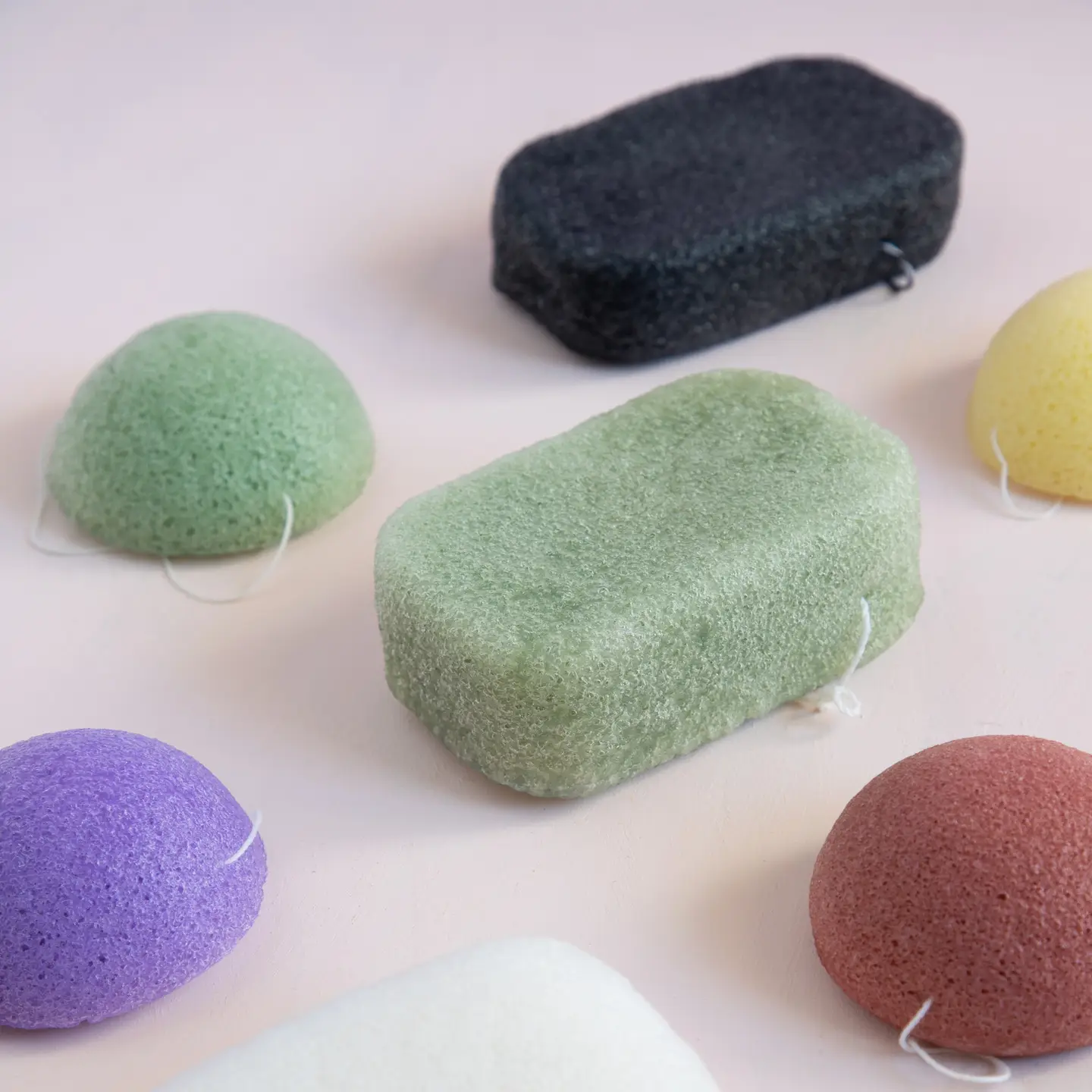 Ecologisch Grote Konjac spons voor lichaam -  Groen Thee - kinderen - diepe reiniging - Gemaakt in Frankrijk 1st