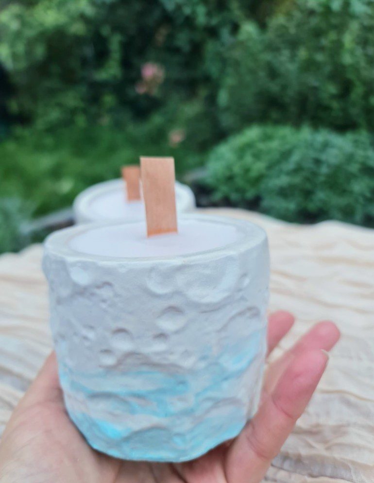 Handgemaakte kaarsen van soja wax - gips bredere pot- oriëntaalse en intense geur - 200gr