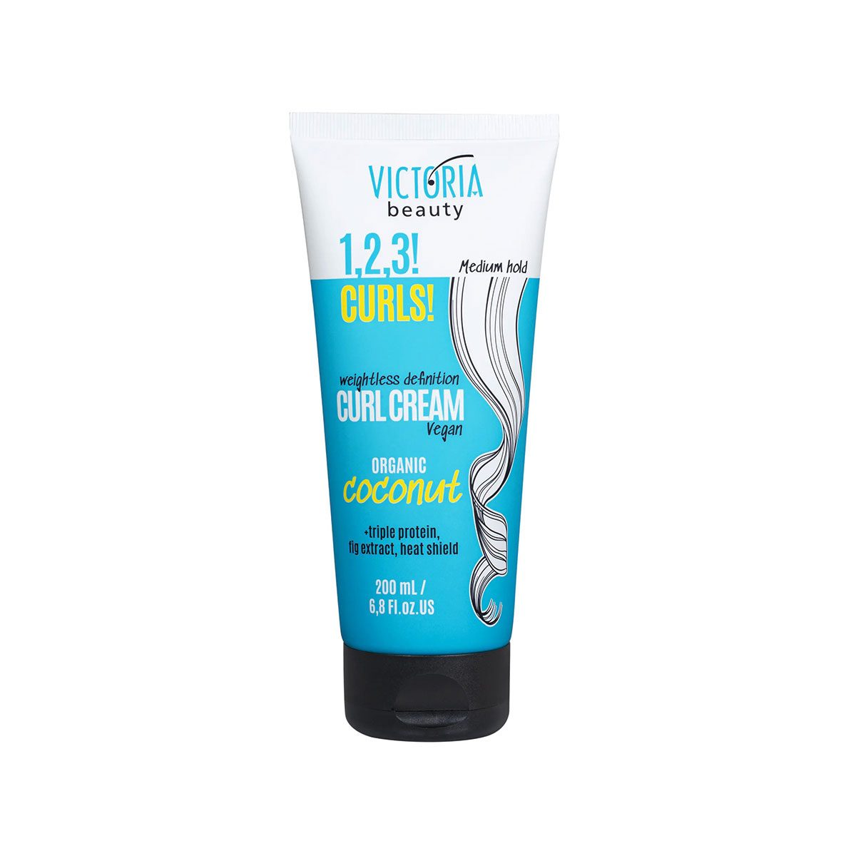 Natuurlijke krullend haar styling cream - proteïne - kokos en vijgen extract - prachtige krullen 200ml