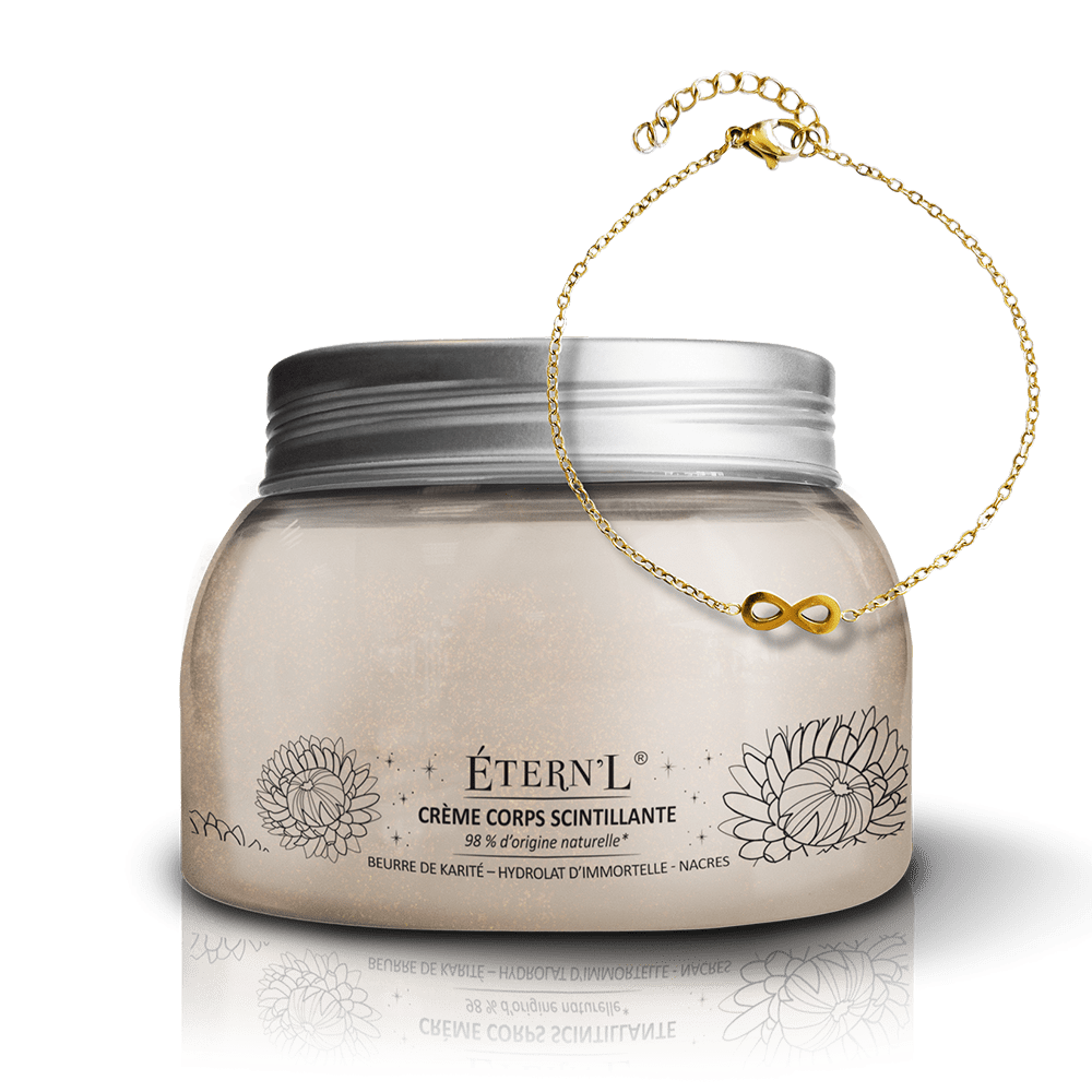 ÉTERN'L goddelijke Franse sparkelende body boter met ARMBAND - Immortelle-bloemextract 300ml