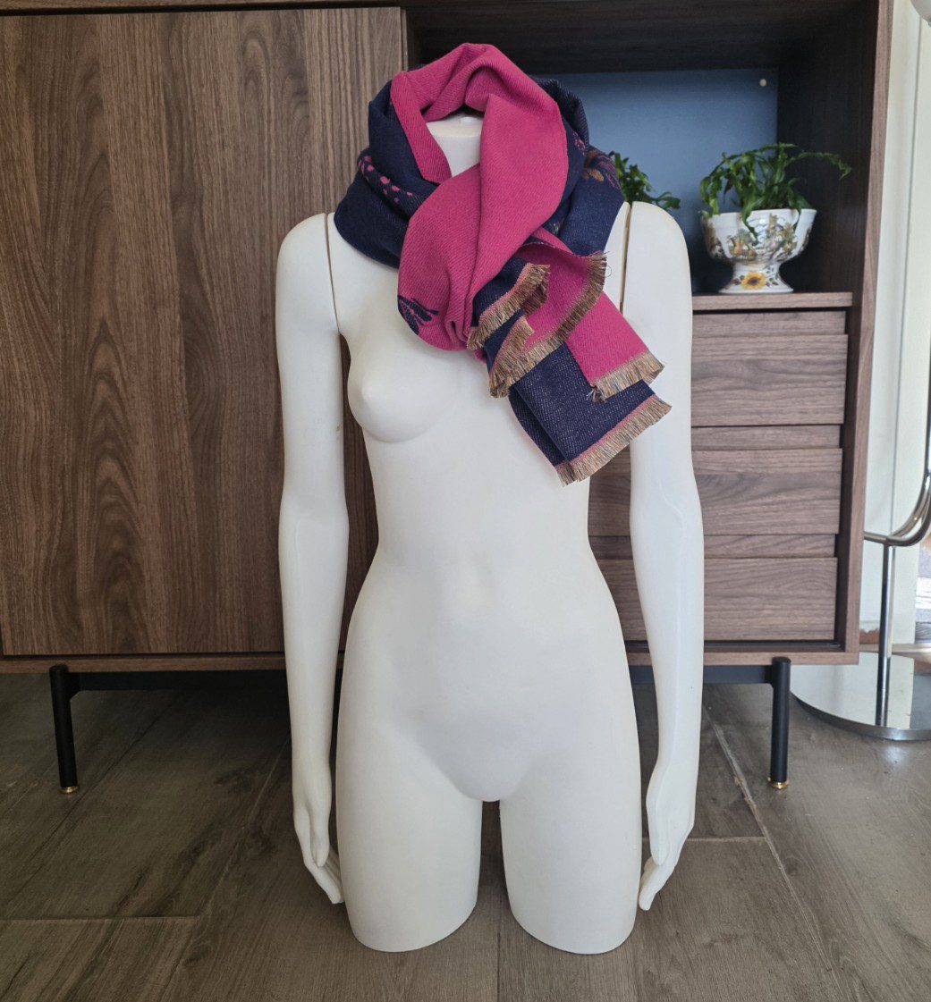 Heerlijk warme sjaal FUCHSIA-BALUW herfst - winter - wol en viscose - warme scarf 1st