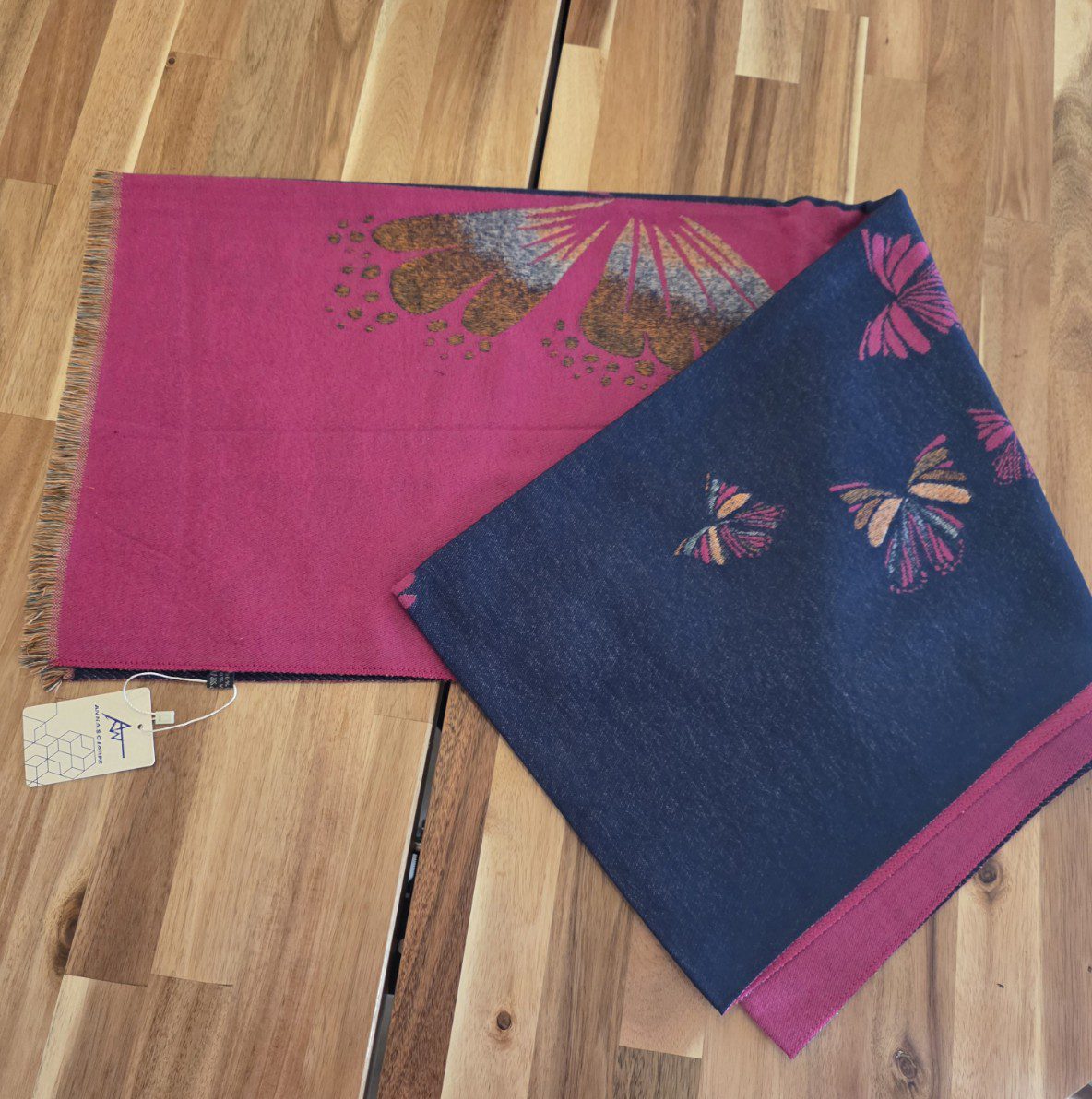 Heerlijk warme sjaal FUCHSIA-BALUW herfst - winter - wol en viscose - warme scarf 1st