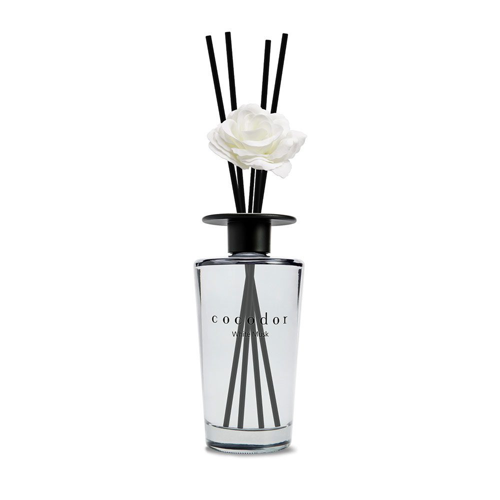 Heerlijk geur diffuser met rietstokken – WHITE MUSK huisparfum - poederig en sensueel 500ml