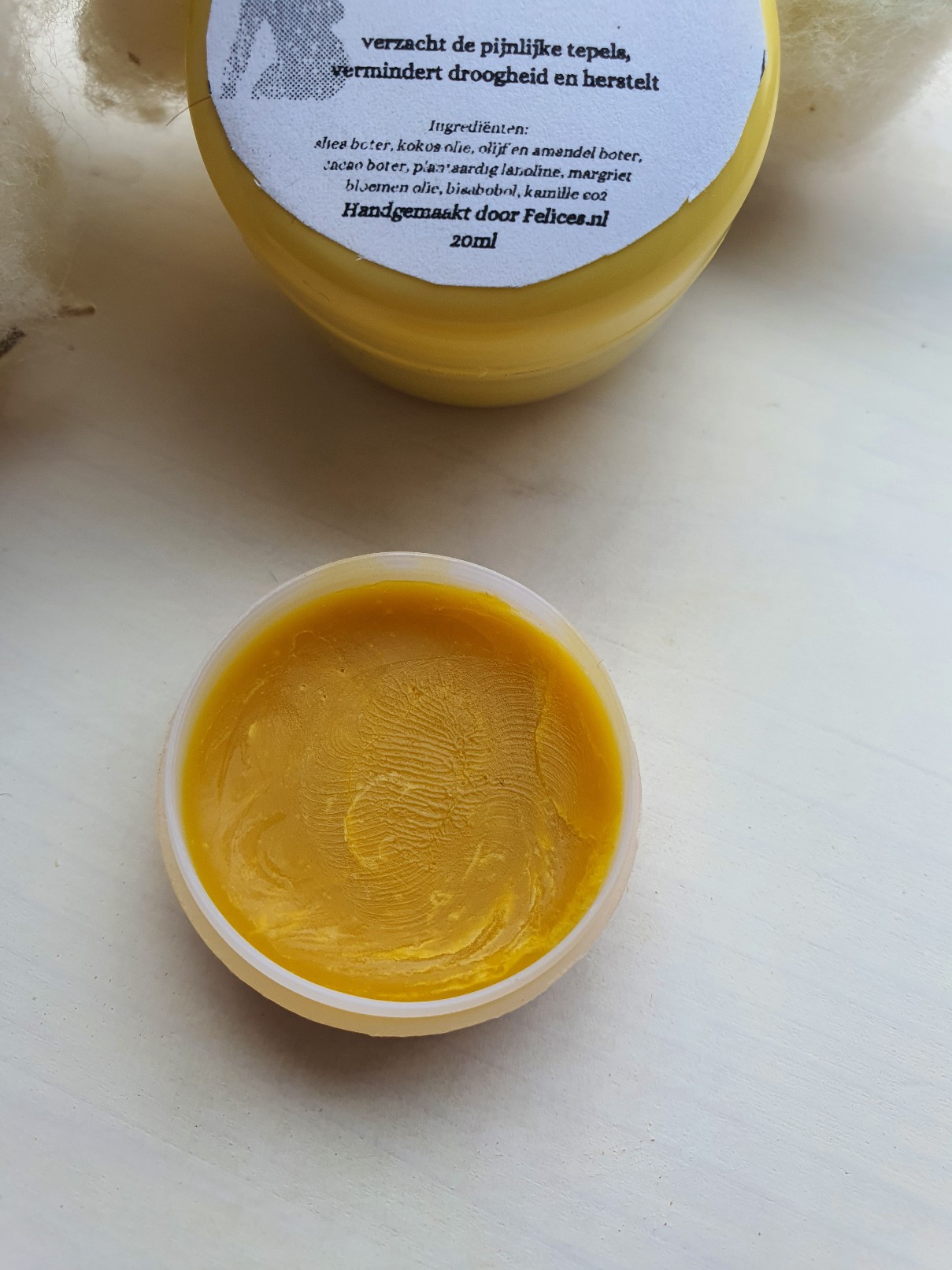 Vegan nipple balm - bio tepel balsem voor pijnlijk - droge huid 20ml