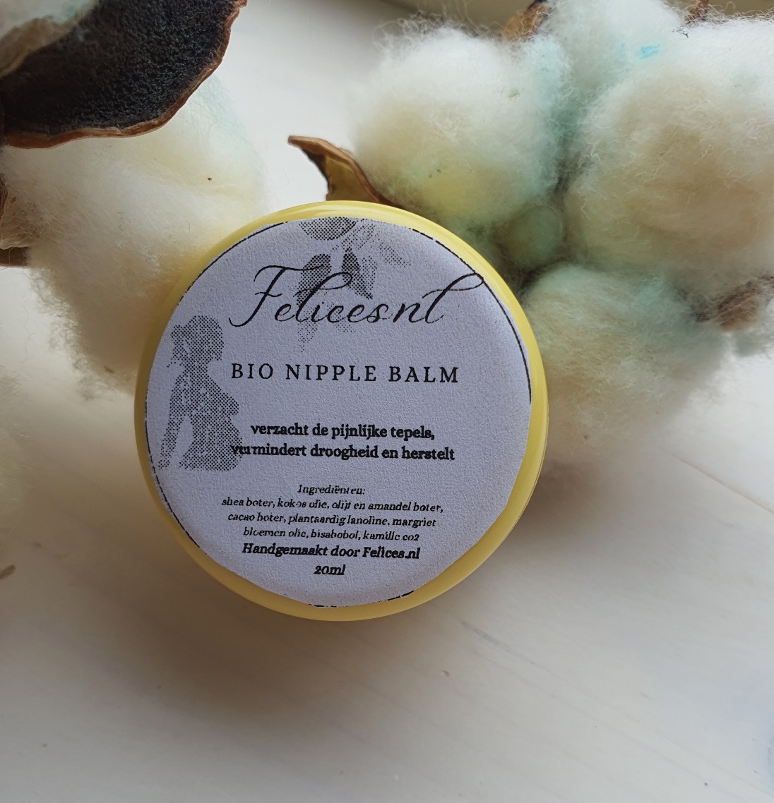 Vegan nipple balm - bio tepel balsem voor pijnlijk - droge huid 20ml