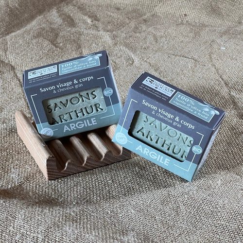 2 stuks Biologische Marseille Zeep en shampoo met biologische olijfolie en groene klei - gecombineerde tot vette huid 2x100gr