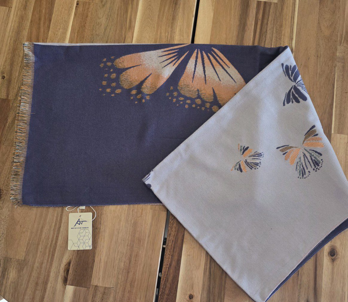 Heerlijk warme sjaal PAARS herfst - winter - wol en viscose - warme scarf 1st
