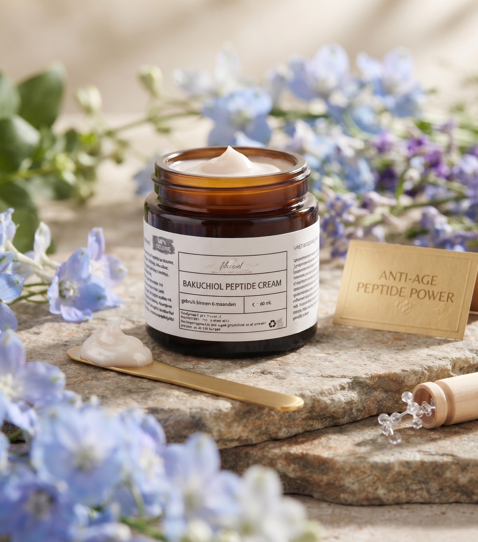 Biologische gezicht creme met peptides en bakuchiol - botox - lift de huid - strakke huid 60ml
