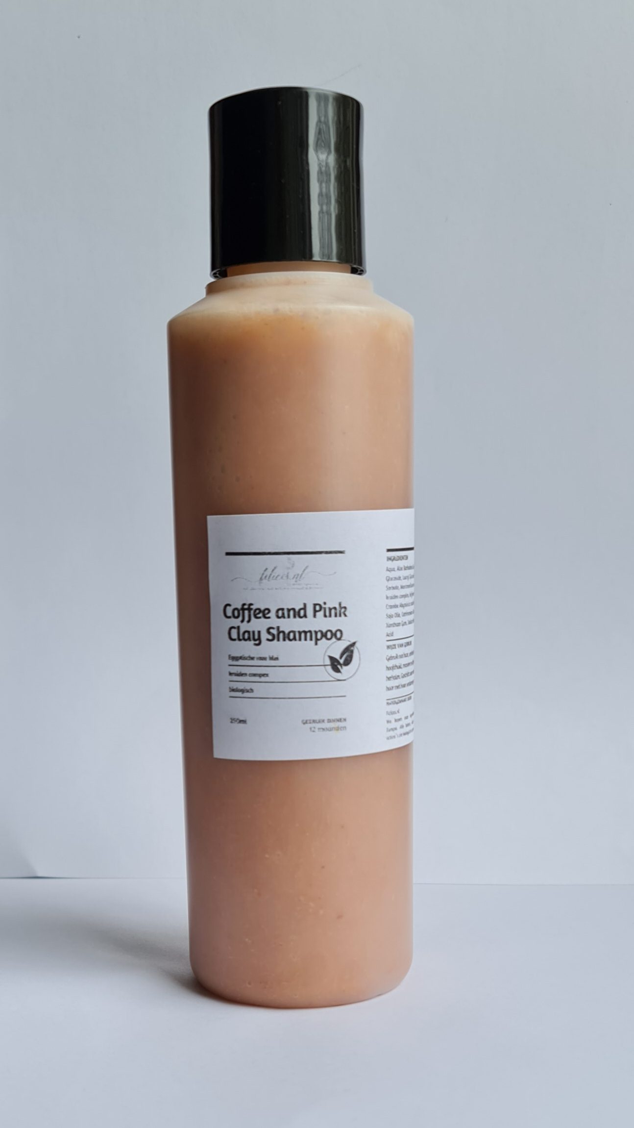 Biologische handgemaakte koffie en roze klei shampoo - detox - ontgiftend - kruiden complex 250ml