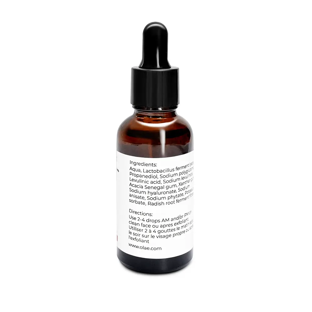 Natuurlijke Intensieve hydraterende gezicht serum met 2% postbioticum uit granen en 1% polyglutaminezuur 30ml - Afbeelding 3