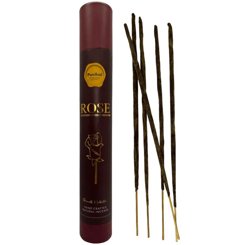 Pure Soul Rose Wierook - Hoge kwaliteit Indiase handgemaakte wierook - romantiek en elegantie 25gr.