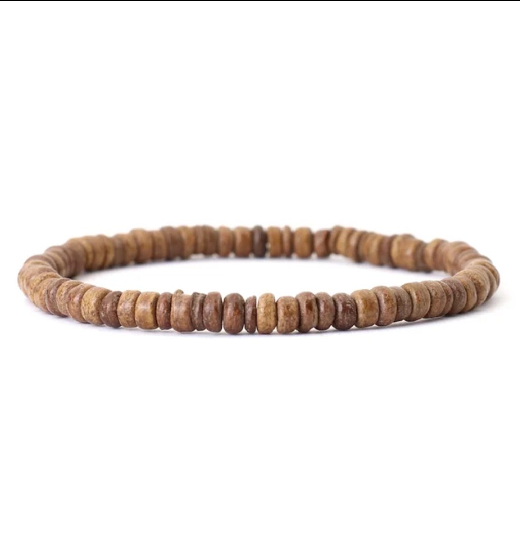 Handgemaakte heren sieraden set - ketting en armband - bamboe hout 2st - Afbeelding 3