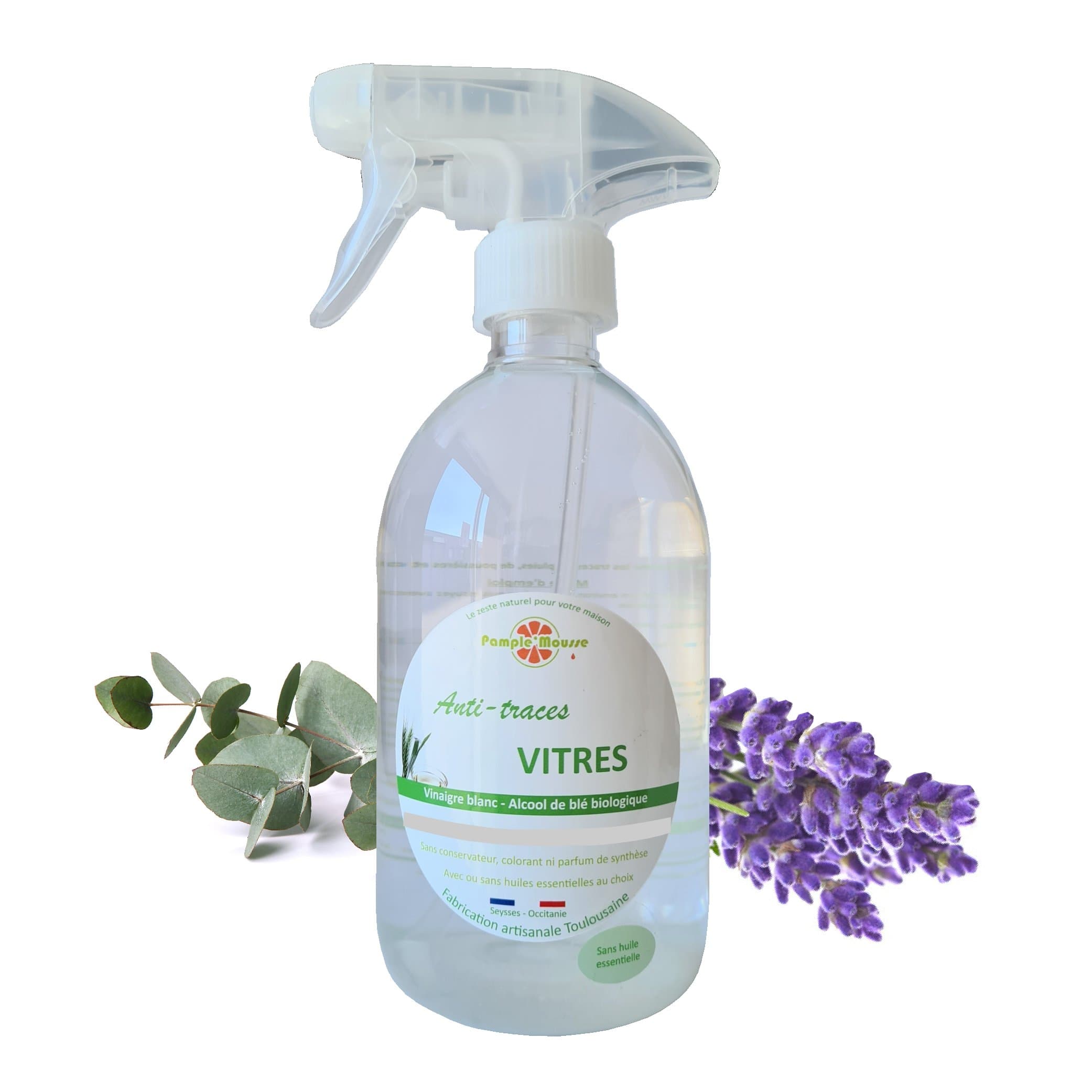 100% Plantaardige Marseille Raam spray reiniger LAVENDEL - anti-vlekken - glans ramen - Marseille zeep 500ml