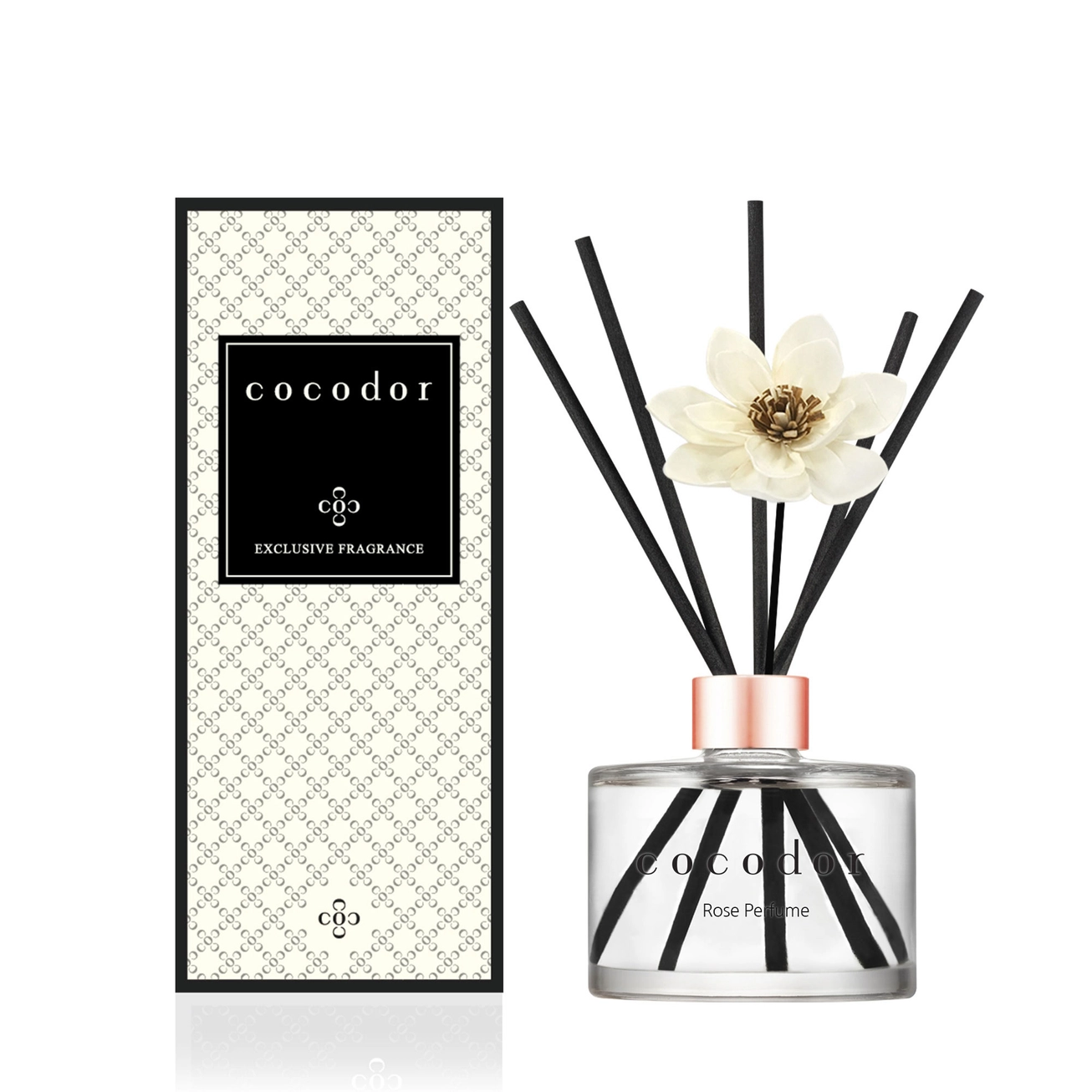 Heerlijk geur diffuser met rietstokken – ROSE huisparfum - met bloem- verleidelijke rozengeur - 200ml