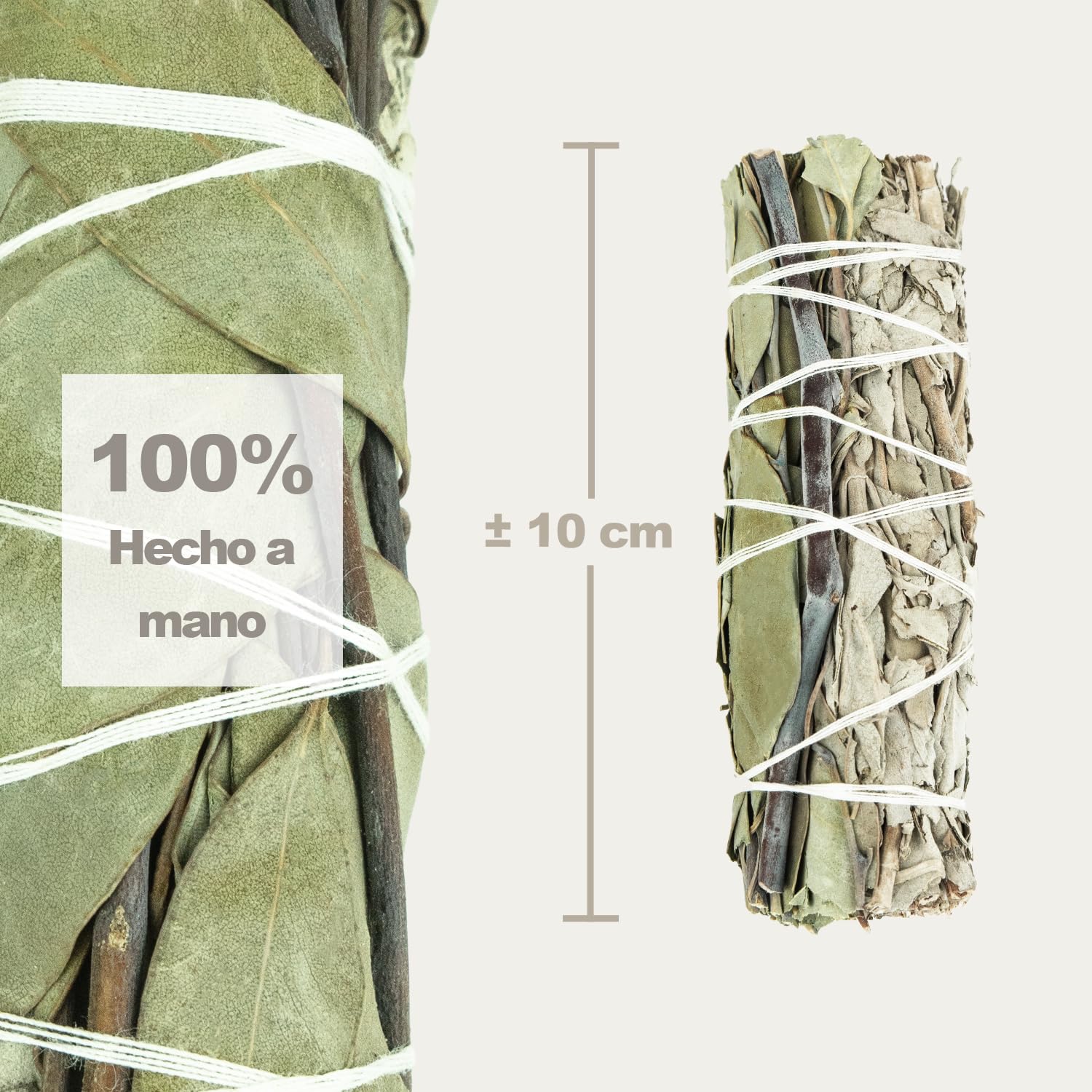 3 stuks Natuurlijke Witte salie en Eucalyptus bundel stick - wierook - handgemaakt in Frankrijk - zuiverend en frisse sfeer 3x11cm